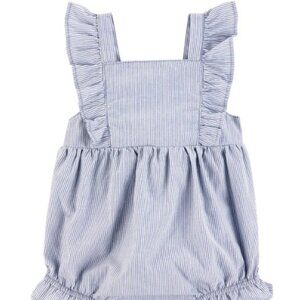 Carter's Baby Girl Blue/White Striped Romper
